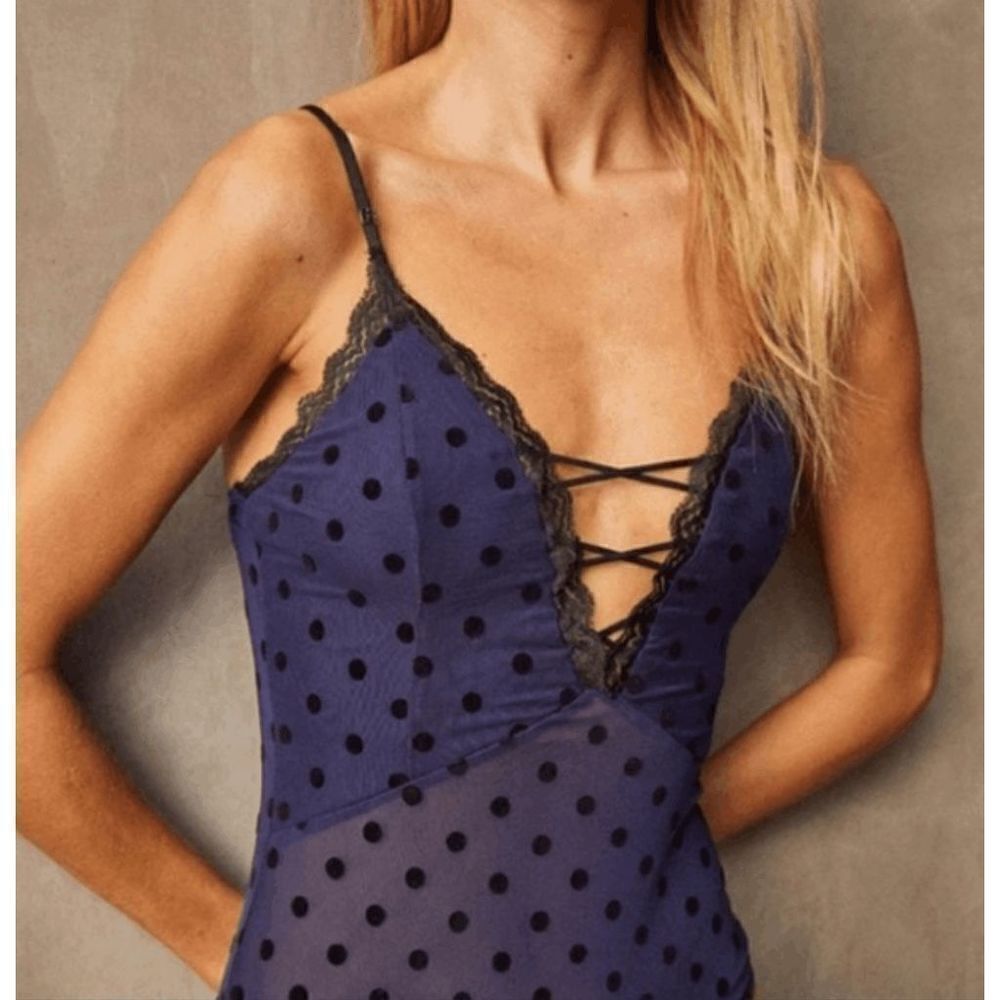 NWT Dream Bandits J'Adore Lace Up Polka-Dot Bodysuit Size Small - Picture 3 of 5